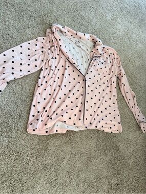 Flora Nikrooz Pink and Gray Polka Dot Pajama Top